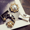 Design Brooches Set Vintage Crystal Brooch Camellia Flower Hijab Pins Buckle Pin