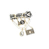 Elegant Design Pearl Tassel Chain Brooches Pins for Women Camellia No.5 Crysatl Party Jewelry