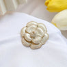 Elegant Design Pearl Tassel Chain Brooches Pins for Women Camellia No.5 Crysatl Party Jewelry